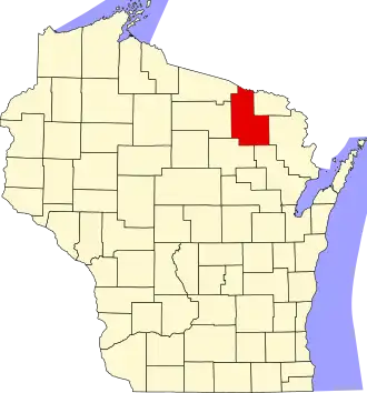 State map highlighting Forest County