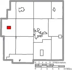 Location of Wharton in Wyandot County