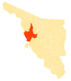 Location of the municipality in Sonora.
