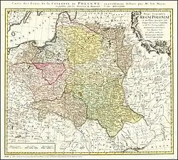 1773 map of the Polish–Lithuanian Commonwealth with Lithuania proper