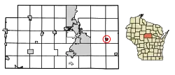 Location of Hatley in Marathon County, Wisconsin.