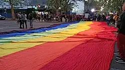 Giant multicolored diversity flag