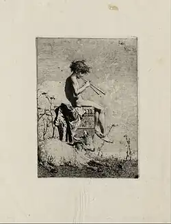 Idyll, etching, 1865