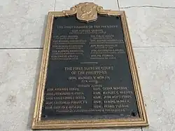 Indicating the First Cabinet of the President and the First Supreme Court of the Philippines