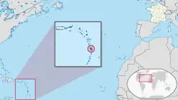 Map showing location of Martinique with inset close ups of some areas