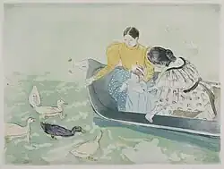 Feeding the Ducks, (drypoint, softgound and aquatint, 1895), Terra Foundation for American Art.