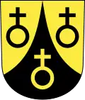 Three globi crucigeri in the coat of arms of Maschwanden in Switzerland