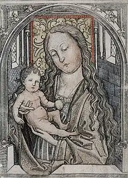 Madonna and Child, with later hand-colouring