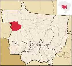 Location in Juina, Mato Grosso