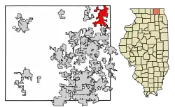 Location of Spring Grove in McHenry County, Illinois.