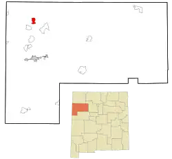 Location in McKinley County and the state of New Mexico