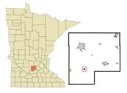 Location in McLeod County and the state of Minnesota