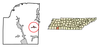 Location of Stantonville in McNairy County, Tennessee.