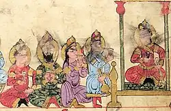 Court scene. Amid, modern-day Diyarbakır, Turkey, 1206 (Ms. Ahmet III 3472).[3]