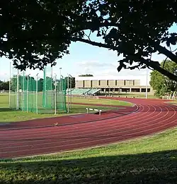 The athletics track within the sports centre's grounds