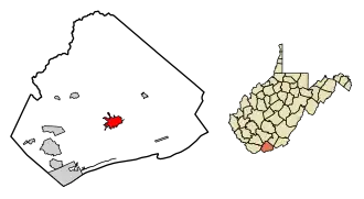 Location of Princeton in Mercer County, West Virginia