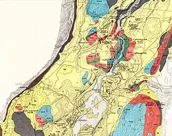 Geological map of the Metaline area, and Metaline Mine location