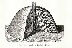 Section of a charcoal pile