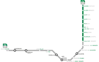 Mexico City Metro Line B map