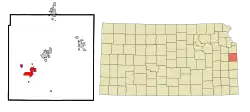 Location within Miami County and Kansas