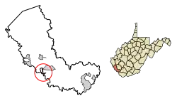 Location of Matewan in Mingo County, West Virginia.