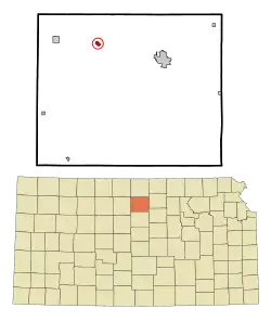Location within Mitchell County and Kansas
