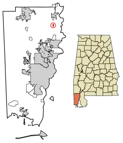 Location in Mobile County, Alabama