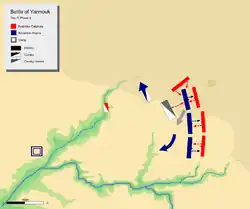 day 6 phase 3, showing khalid's cavalry routed Byzantine cavalry off the field and attacking Byzantine left centre at its rear.