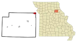 Location in Monroe County and the state of Missouri