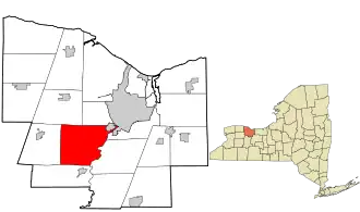 Location in Monroe County and the state of New York.