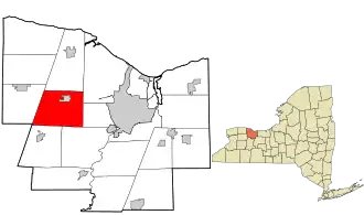 Location in Monroe County and the state of New York