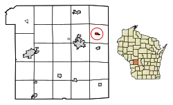 Location of Wyeville in Monroe County, Wisconsin.