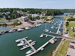 Montague marina and skyline