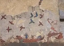 Tomb of Hunting and Fishing — backroom fresco