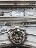 Details of sculpture on top of the main arch portal