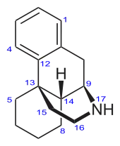 Structural formula of morphinan