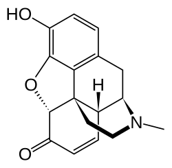 Chemical structure of morphinone.