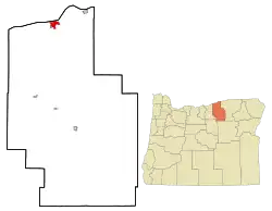 Location in Morrow County and Oregon