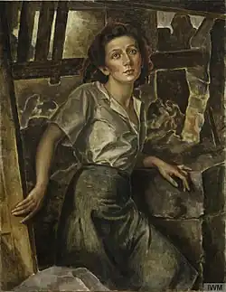 portrait painting of young woman