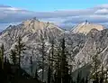 Mount Hardy (left), and Golden Horn seen from the Maple Pass area