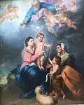 God the Father (top), the Holy Spirit (a dove), and the child Jesus, painting by Bartolomé Esteban Murillo (d. 1682)