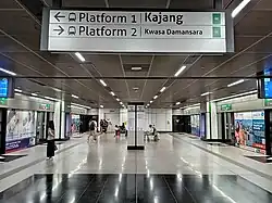Platform level of the station