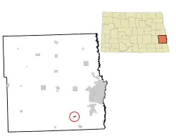 Location of Davenport, North Dakota