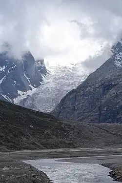 Bara Shigri Glacier on the right bank of the Chandra