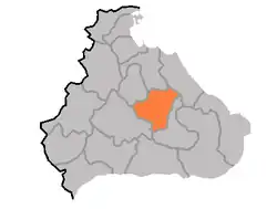 Map of Kangwon showing the location of Hoeyang