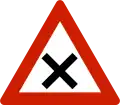 Crossroads Warns about dangerous crossroads which have normal rules for traffic priority.