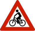 Cyclists[N 2] Warns that cyclists often traverse or travel on the roads.