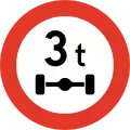 Axle weight limit[N 2] No vehicle with weight above the given limit for each axle, and maximum 150% of the limit for each bogie.