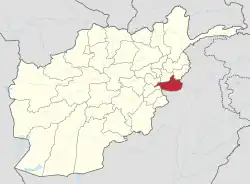 Map of Afghanistan with Nangarhar highlighted