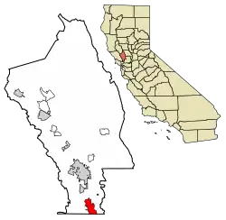 Location of American Canyon in Napa County, California.